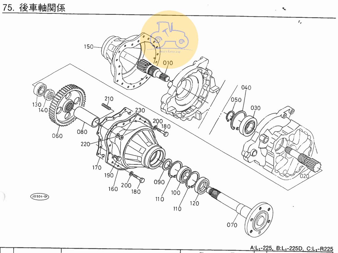 Trục sau trái